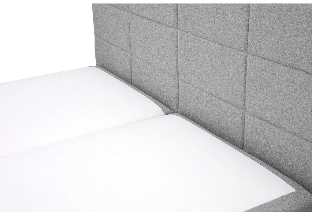 Franciaágy Boxspring 180 cm Revenant (világosszürke) (ágyráccsal és matraccal) (tárolóhellyel). 1098563