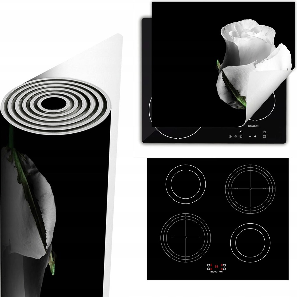 Tűzhelyvédő Szőnyeg Több Helyet Biztosít 60x52 fekete rózsa