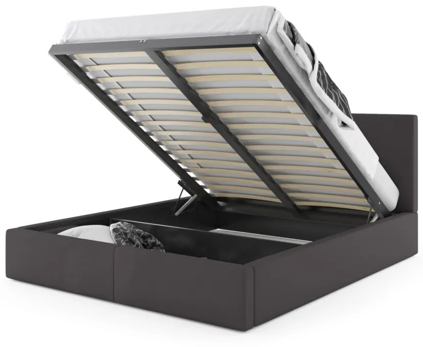 NICKY 2 kárpitozott ágy, 160x200, grafit