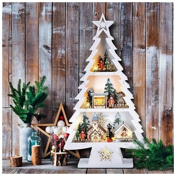 Solight 1V283 - LED karácsonyi dekoráció 13xLED/2xAA fából készült karácsonyfa