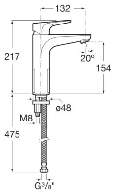 Roca A5A3D90C00 - ATLAS mosdócsaptelep 21,7 cm fényes króm