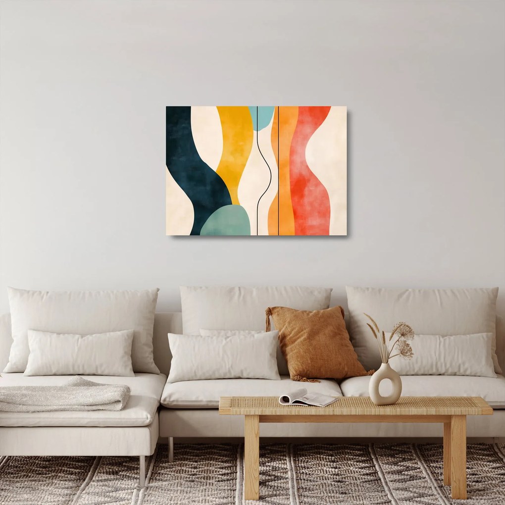 Üveg kép - Minimalista színes illusztráció II. (70x50 cm)