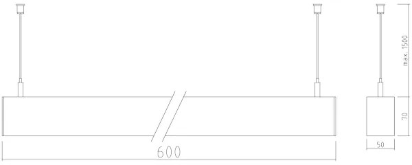 APLED - LED Csillár zsinóron LOOK LED/23W/230V 4000K 60 cm ezüst