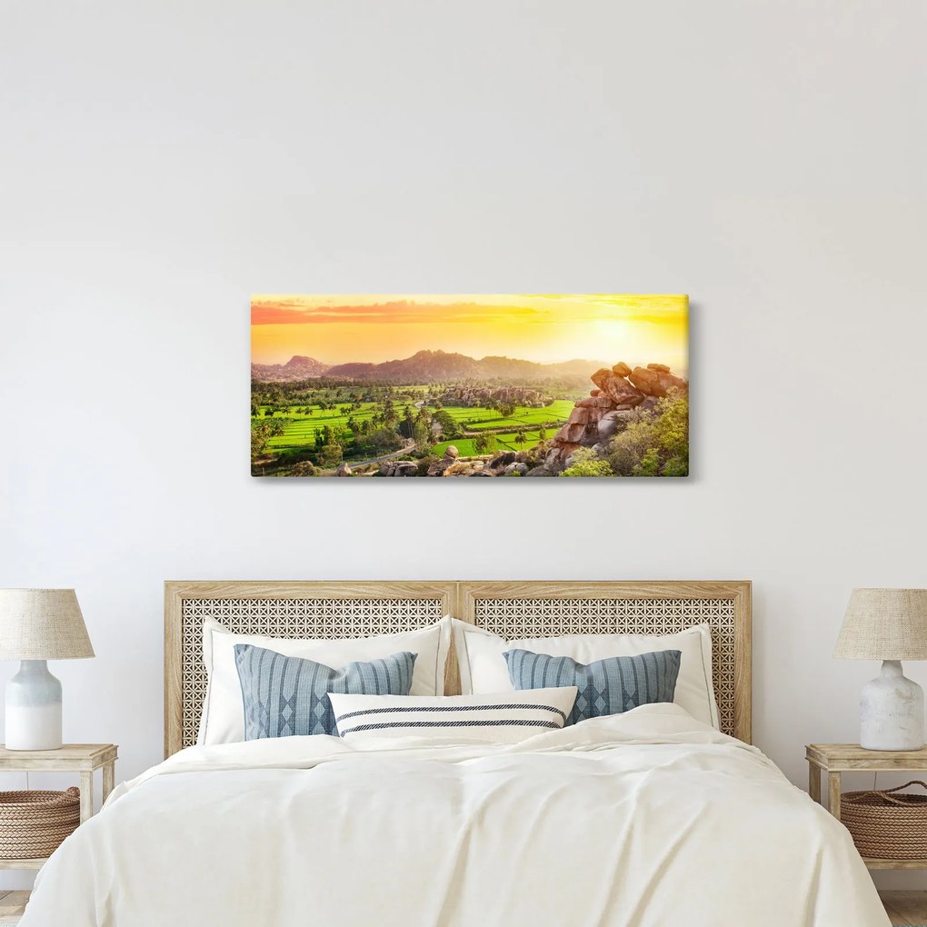 Kép a Hampi-völgyről Indiában (120x50 cm)