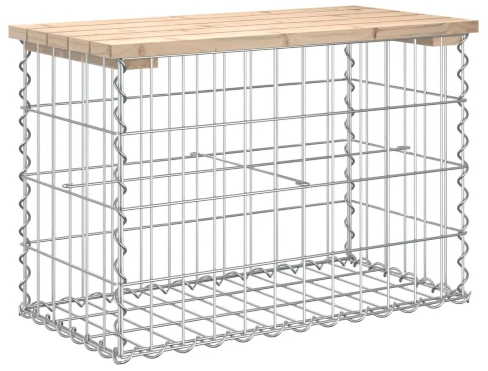 tömör fenyőfa gabion kerti pad 63x31,5x42 cm