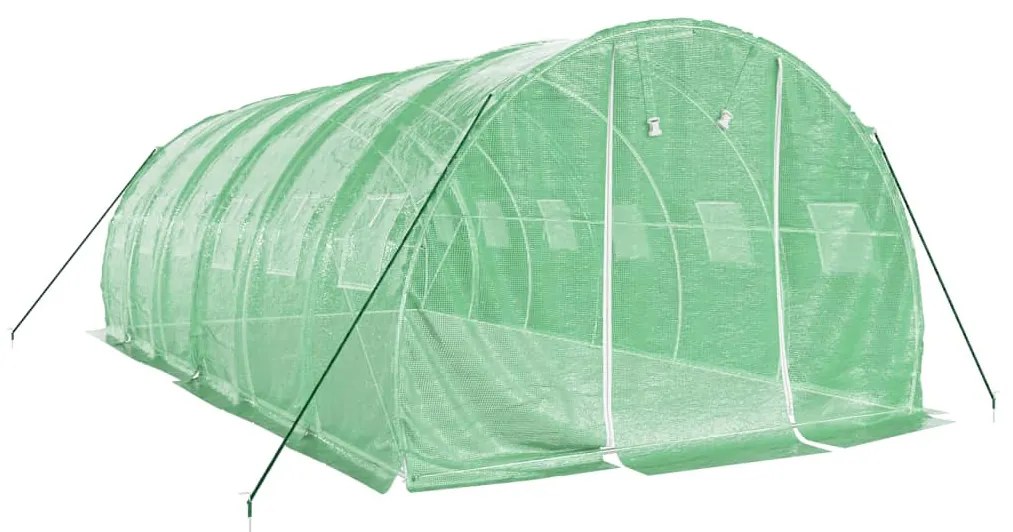 zöld acélvázas melegház 18 m² 6 x 3 x 2 m