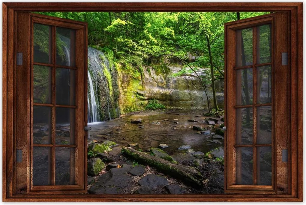 Poszterek 90x60 Trópusi erdő vízesés