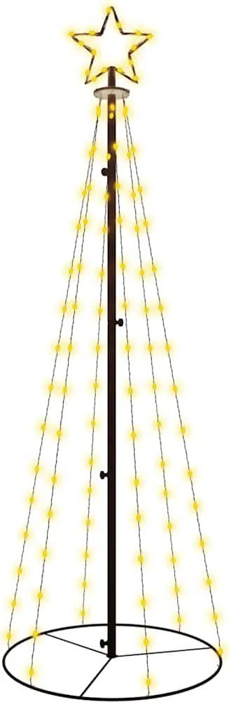 vidaXL kúp alakú karácsonyfa 108 meleg fehér LED-del 70 x 180 cm