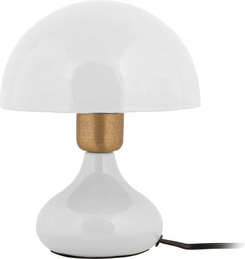 Asztali Lámpa Fém Fehér Gomba Ø 17,5 cm Éjjeli Lámpa Fényes