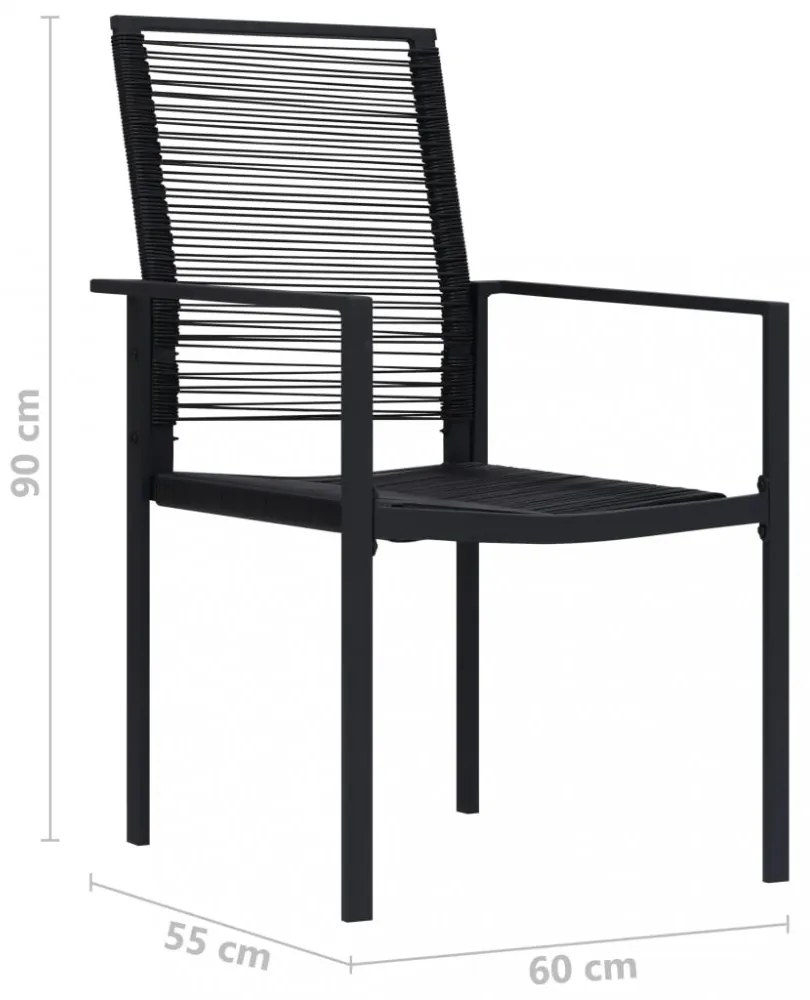 2 db fekete PVC rattan kerti szék