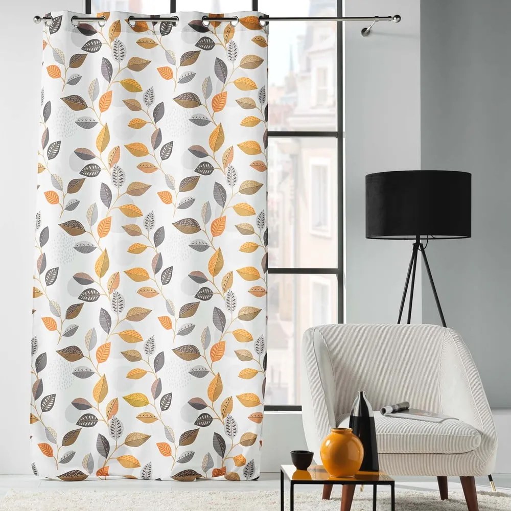 Sárga-fehér függöny 140x280 cm Vahine – douceur d'intérieur