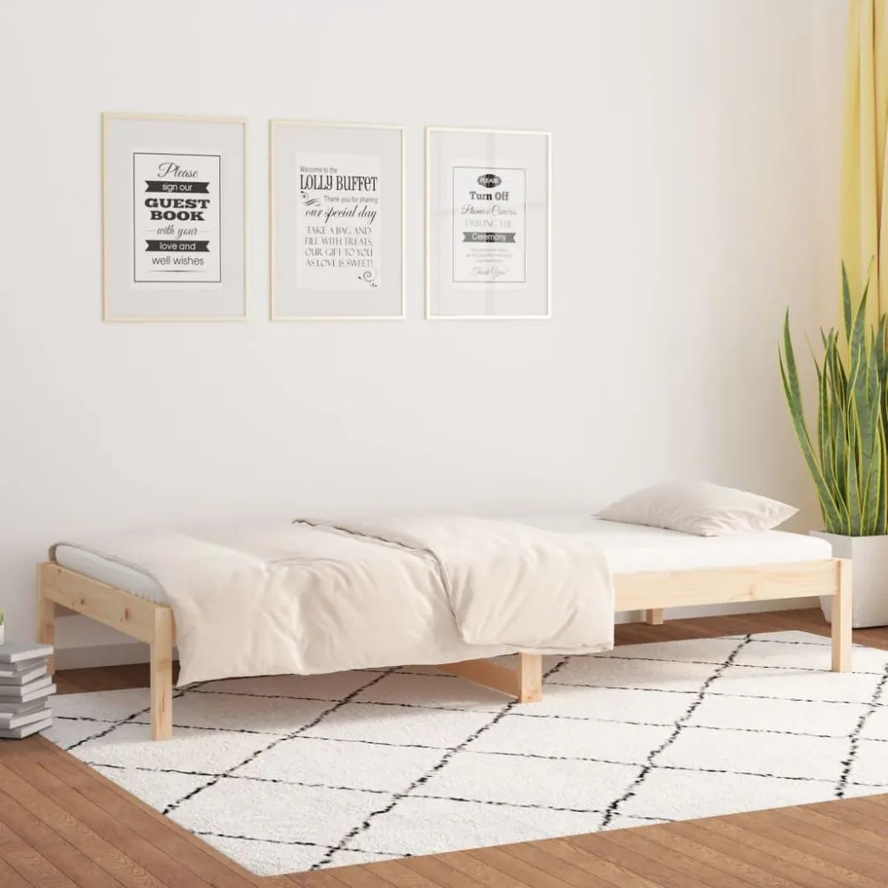 tömör fenyőfa kanapéágy 90 x 190 cm (Single)