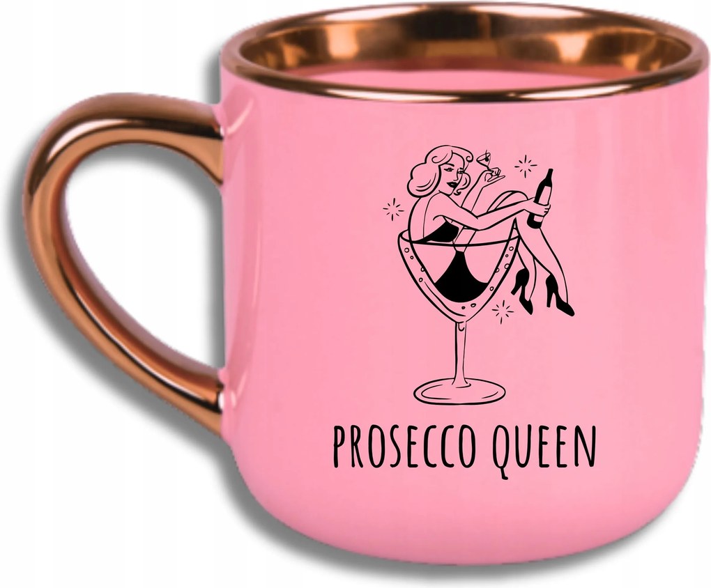 Bögre Rózsaszín Elegáns Nagy Vicces Ajándék Prosecco Queen