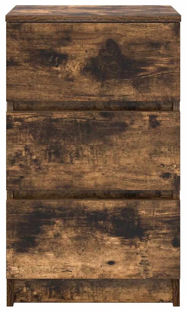 2 db füstölt tölgy éjjeliszekrények 3 fiókkal 39x35x65 cm