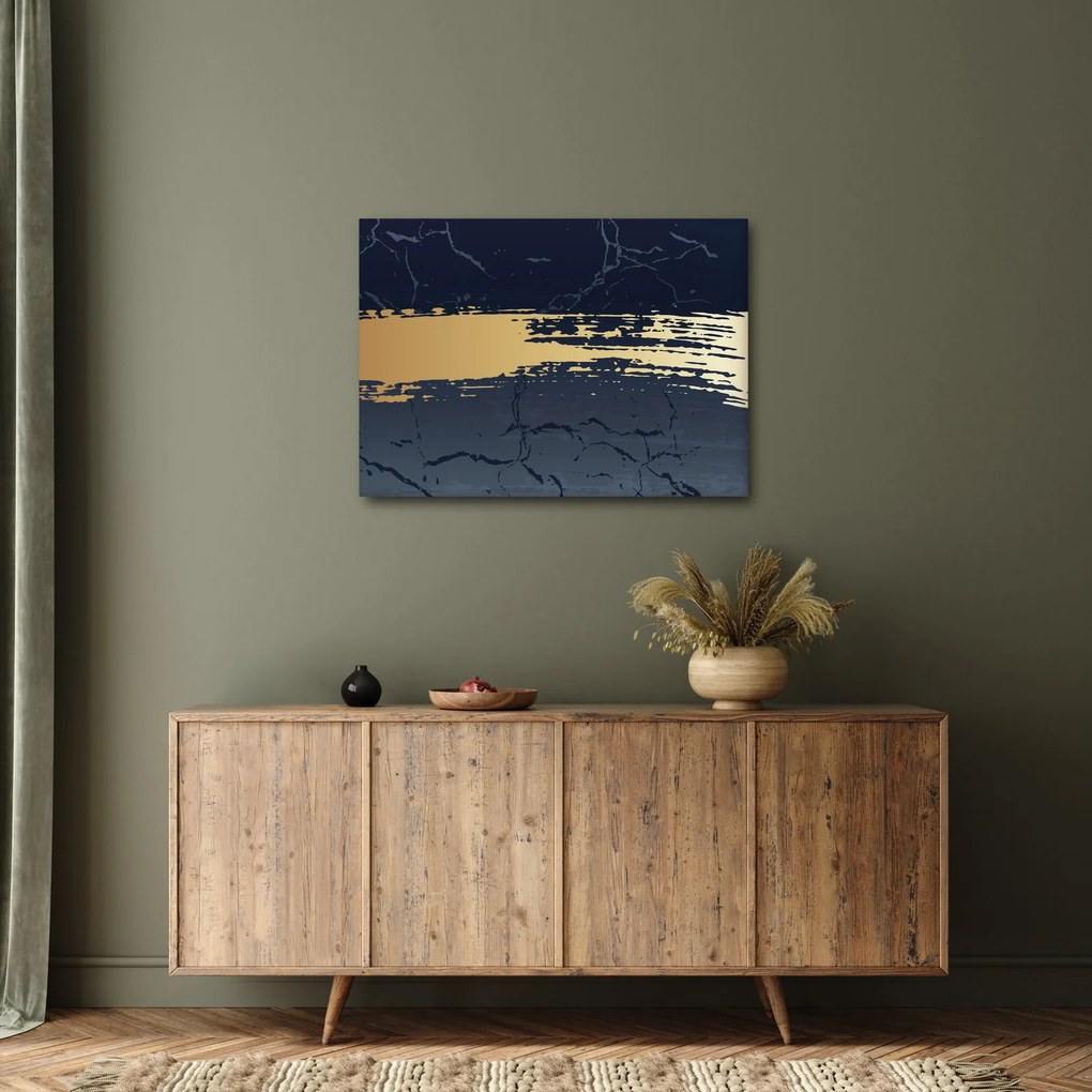 Kép - Kék és arany absztrakció N⁰2 (70x50 cm)
