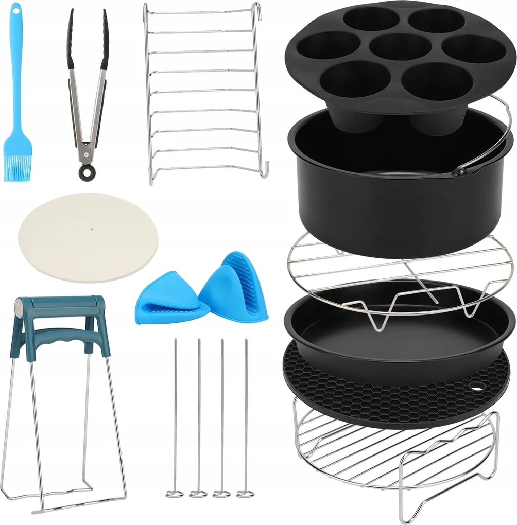 Akcesoria Olajsütőhöz 13 részes Air Fryer Tároló Készlet 7"/18cm