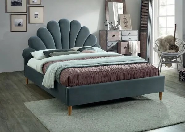 Santana Velvet ágykeret 160cm Bársony - Szürke