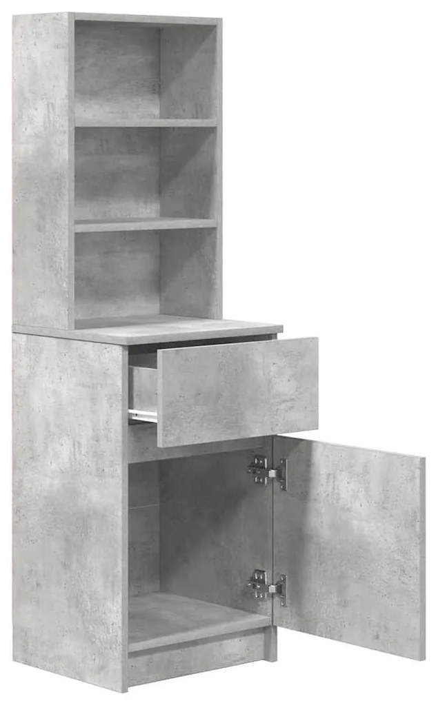 Betonszürke szerelt fa éjjeliszekrény 39x35x125 cm
