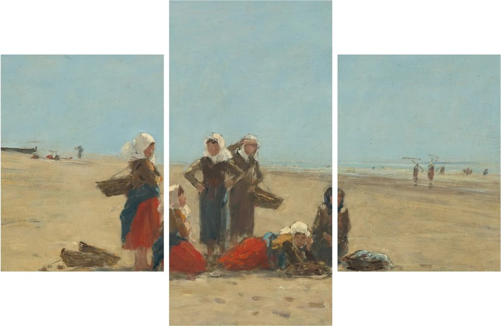 Kép - Eugène Boudin, Women on the Beach at Berck, reprodukciók (90x60 cm)