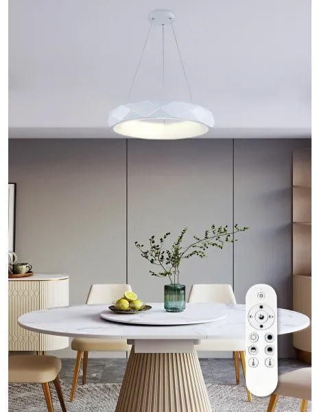 Top Light - LED dimmelhető csillár zsinóron APOLO LED/45W/230V fehér + távirányító