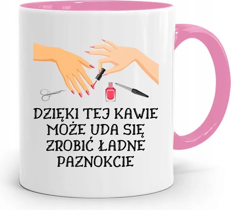 Rózsaszín Bögre Kozmetikusnak Ezzel A Kávéval, fényképes nyomtatással