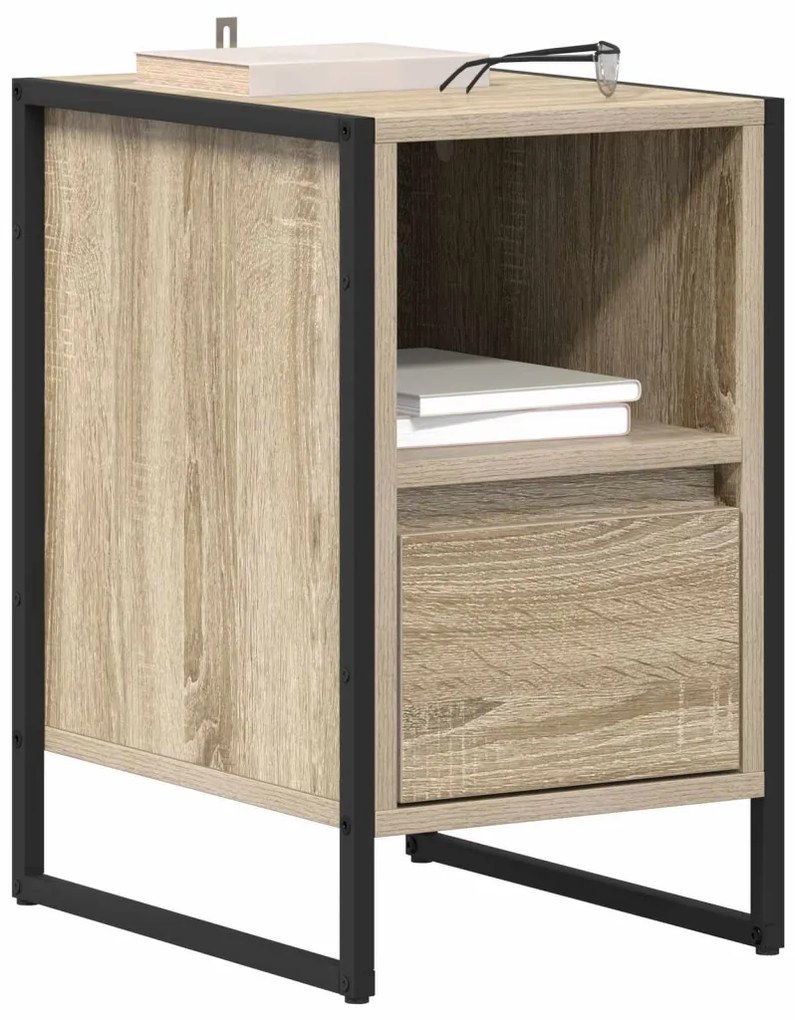 vidaXL Éjjeli asztal fiókkal 2 pcs Sonoma 39,5 x 30 x 50 cm Faanyag