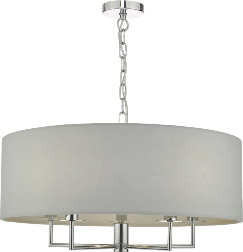 DAR LIGHTING JAM0539 JAMELIA Ernyős Függesztett Lámpa Csiszolt Króm, Szürke E14 IP20