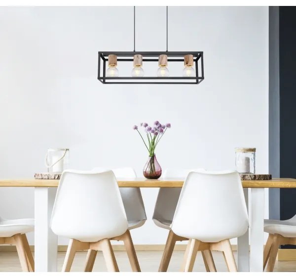 Globo 15476-4H - Csillár zsinóron HAGAR 4xE27/60W/230V