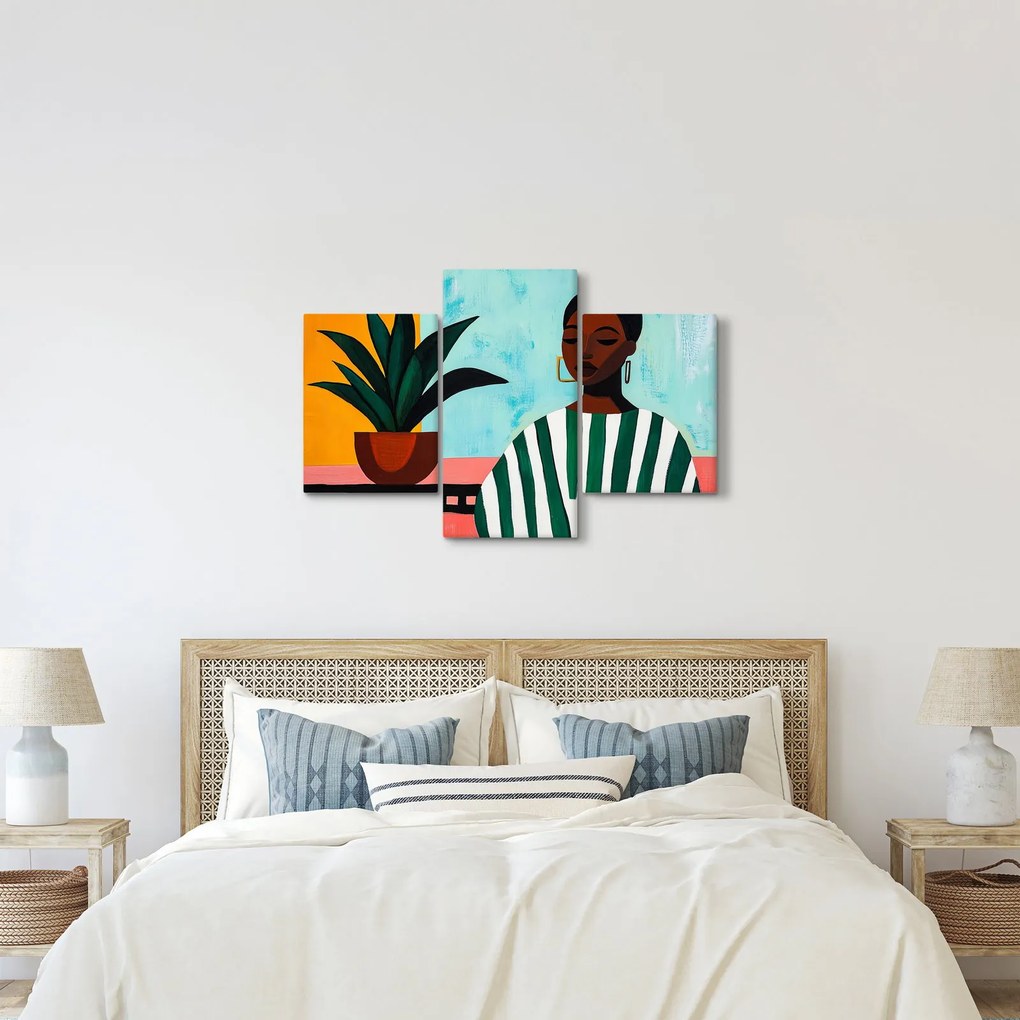 Kép - Nő virággal (90x60 cm)