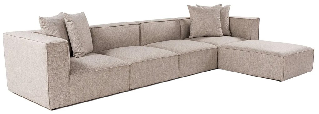 Sarokkanapé Sora (L1-O1-O1-1R-POUFFE ) - Homok Bézs