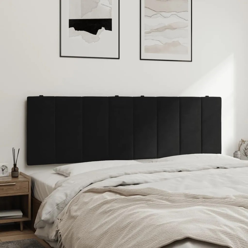 fekete bársony fejtámla párna 160 cm