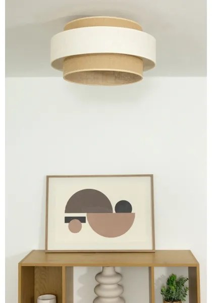 Mennyezeti lámpa BOHO 1xE27/60W/230V Ø 40 cm krémszínű/juta