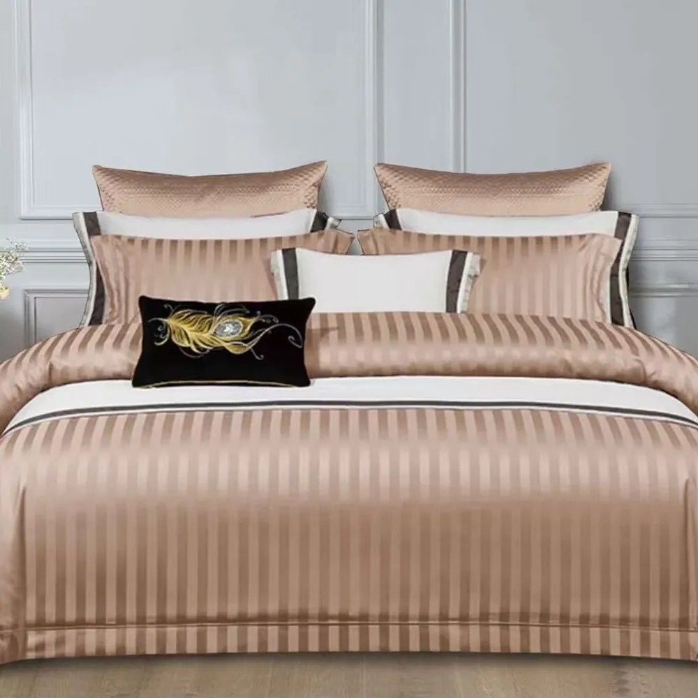Szatén ágynemű KRELA BEIGE 3 részes 140x200 cm