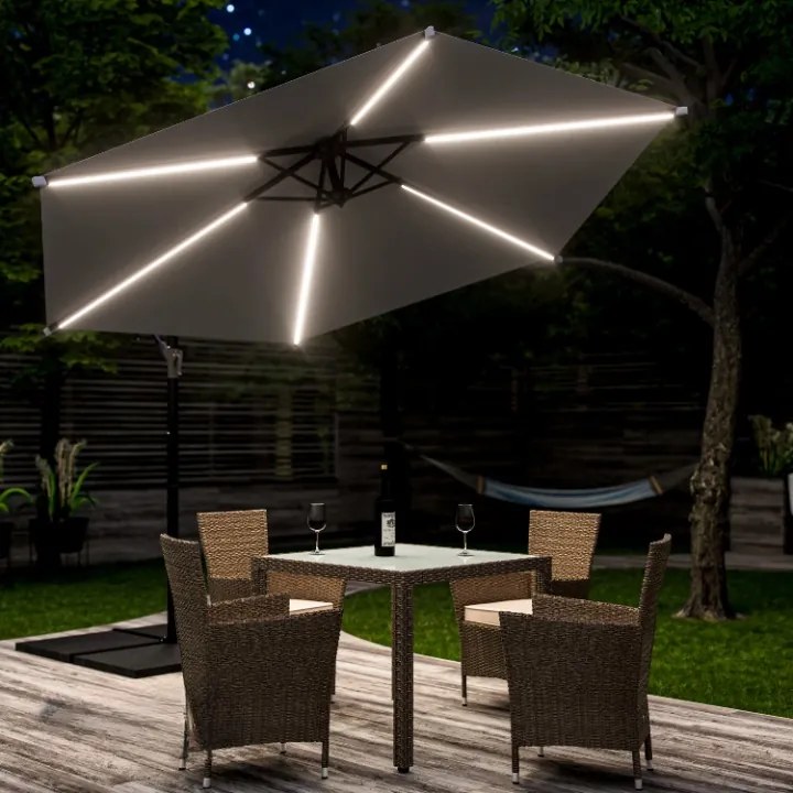 Deuba LED napernyő Mali Ø350 cm - antracit