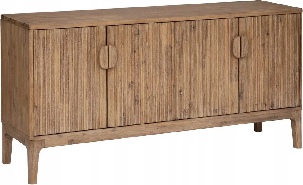 Nagy Komód 4 Ajtós Barna Ipari Stílusú Zárható Nappali Szekrény