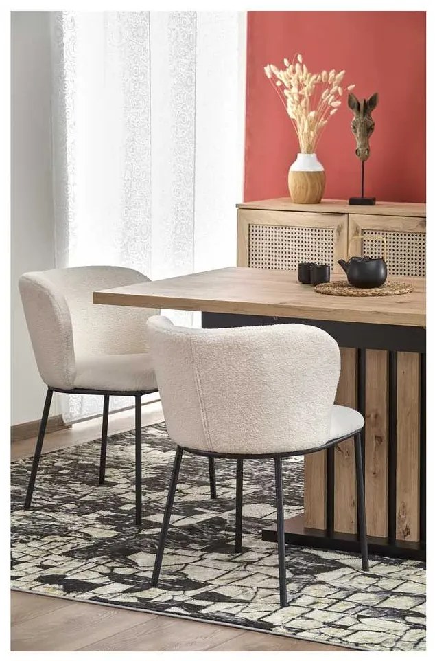 Lamello étkezőasztal 160 cm, artisan tölgy / fekete