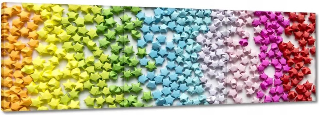 Vászonkép 150x50 Színes origami csillagok