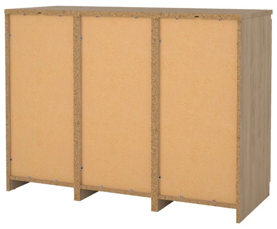 Natúr színű komód tölgyfa dekorral 121x91x50 cm Naia – Tvilum