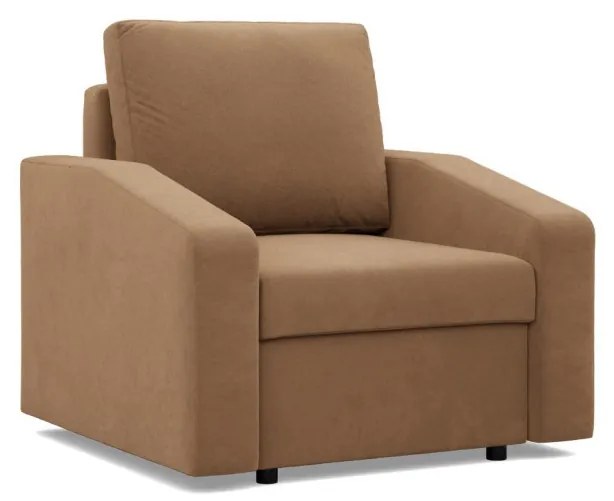 Zeus fotel, döntött kartámasz, szövet anyag, hab töltet, barna