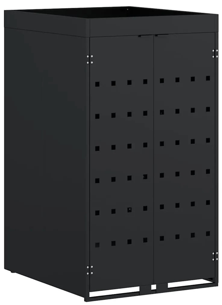 Kukás Tároló Virágzó Tetővel Egyszemélyes 240L Kukához Fekete