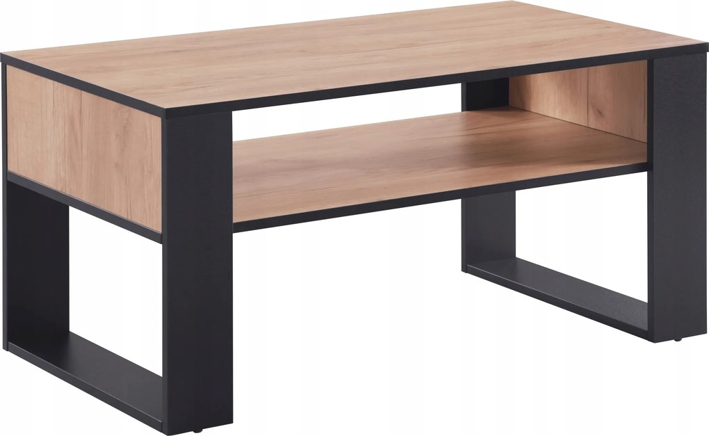 Houseland Domini dohányzóasztal, tölgyfa, arany/fekete