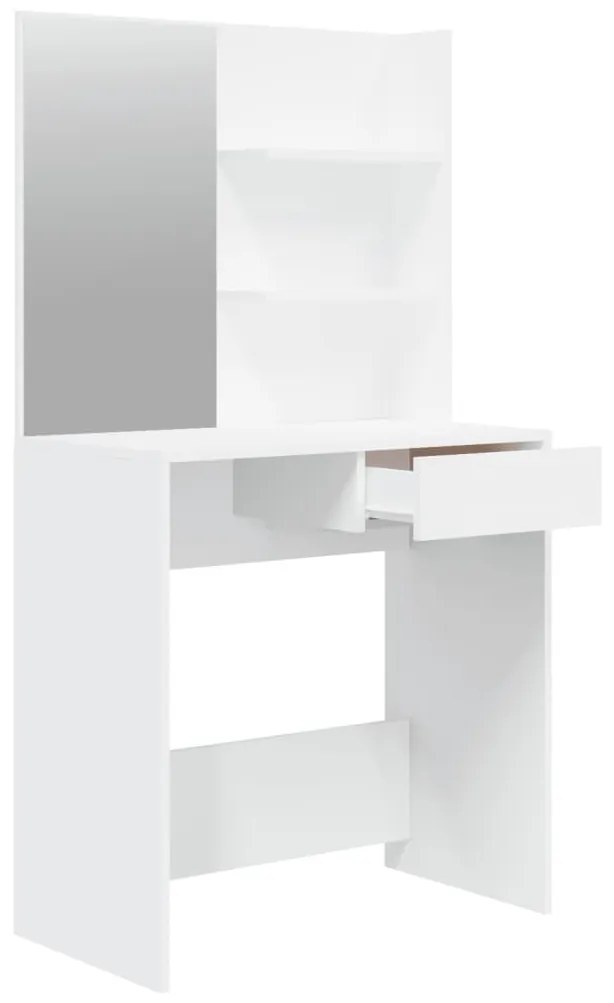 fehér fésülködőasztal tükörrel 74,5 x 40 x 141 cm