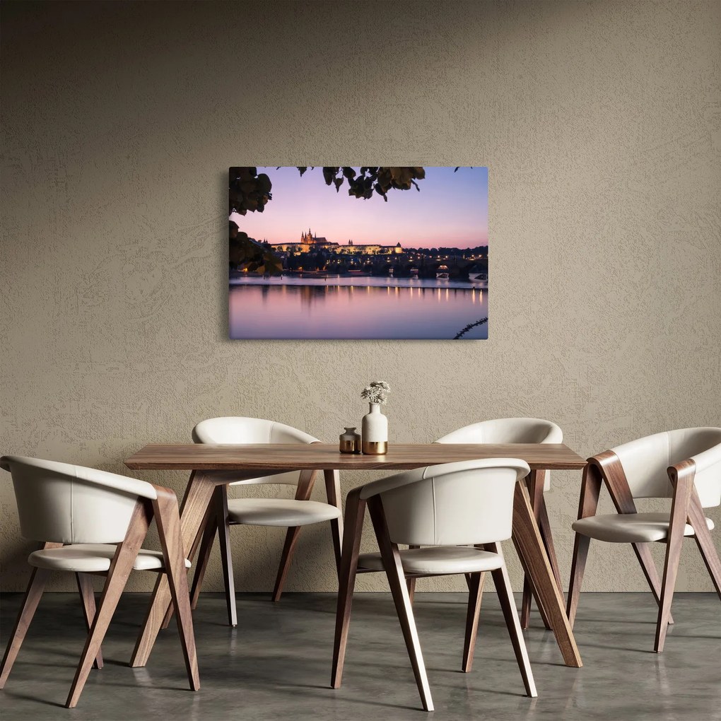 A Prágai vár és a Moldva képe (90x60 cm)