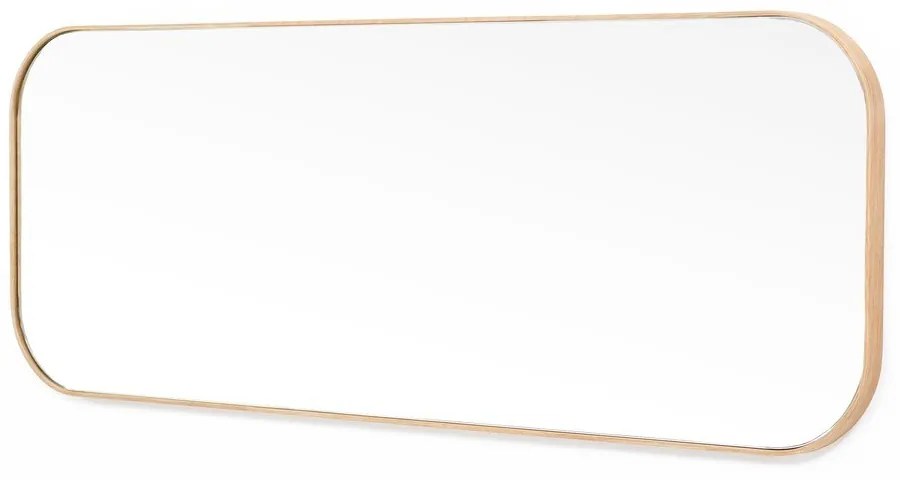 Gaze fali tükör tölgyfa kerettel, 41 x 114 cm - Wireworks