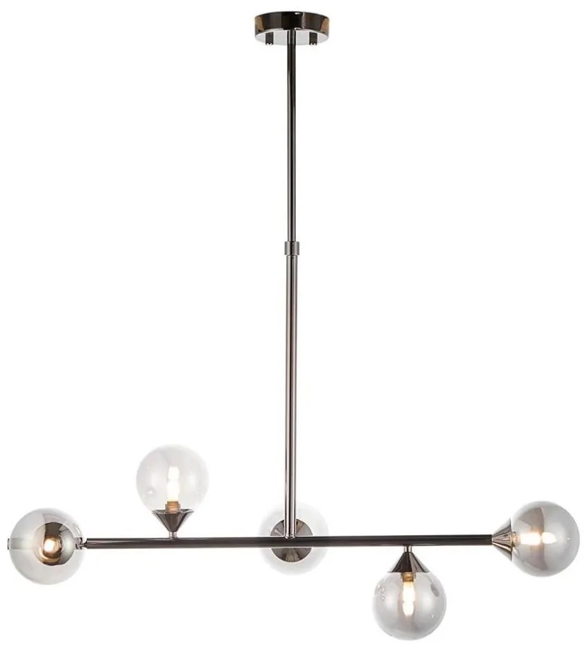 Endon 101348 - Rúdon függő csillár OTIS 5xG9/3W/230V fekete króm/füstölt fekete