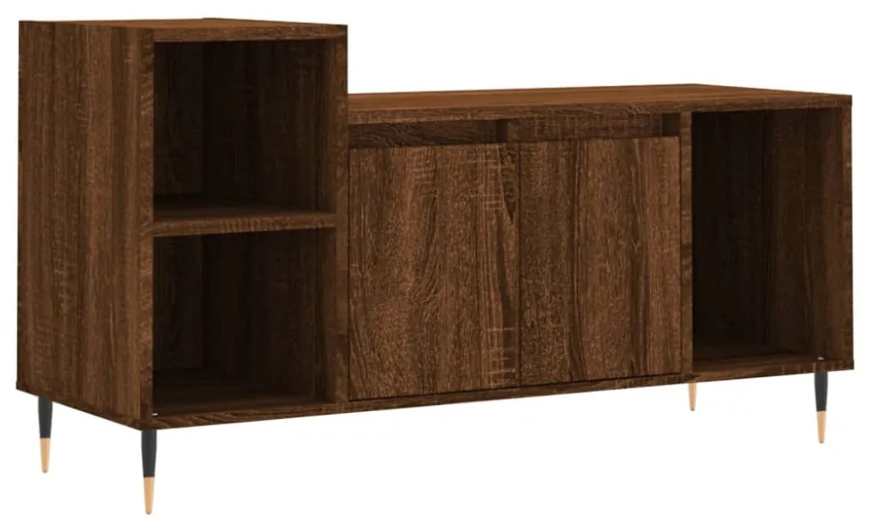 barna tölgyszínű szerelt fa TV-szekrény 100x35x55 cm