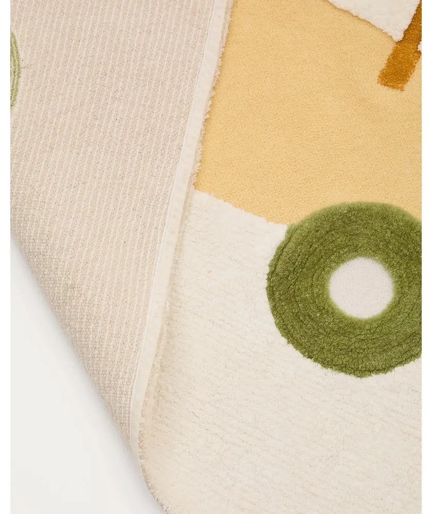 Elefántcsont színű pamut gyerek szőnyeg 90x150 cm Pecky – Kave Home