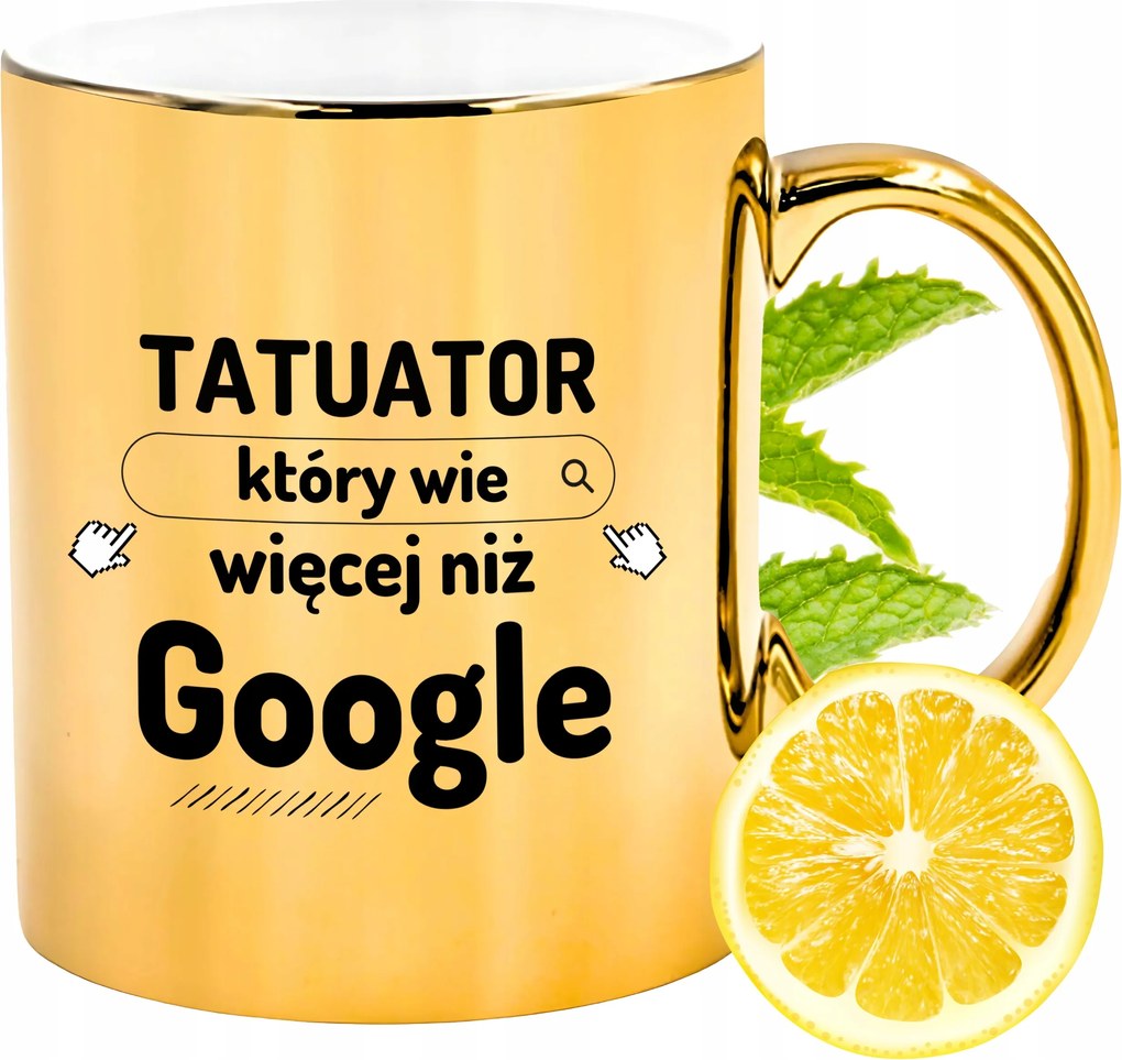 Prémium Arany Csillogó Bögre Tetováló Ajándék Nyomtatott Fotóval