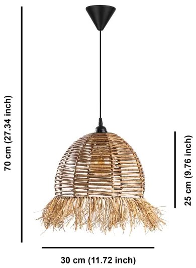 RUYO kábeles függőlámpa 1xE27/40W/230V, barna