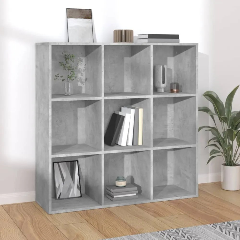 betonszürke szerelt fa könyvszekrény 98 x 29 x 97,5 cm
